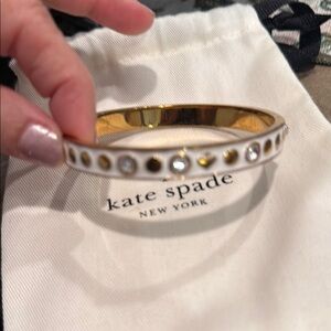 Kate Spade Gold and White Bangle Bracelet